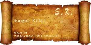 Senger Kitti névjegykártya